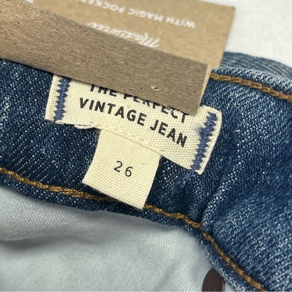 Madewell 26 2 NWT Straight Leg Jeans Pants Cotton The Perfect Vintage Jean HR - Picture 6 of 9